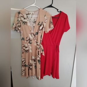2 dresses. Red and Pink